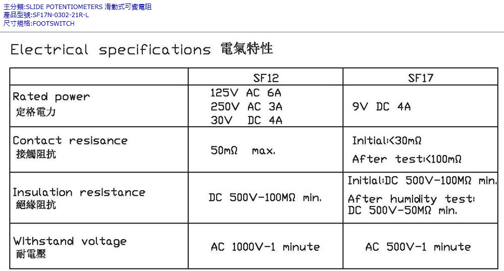 SF12P吉他效果器9腳開關電氣特性.jpg
